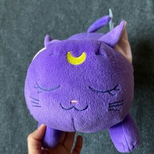 New With Tags Sailor Moon Luna 14" Cat Lying Down Sleeping Plush Round‎ 1
